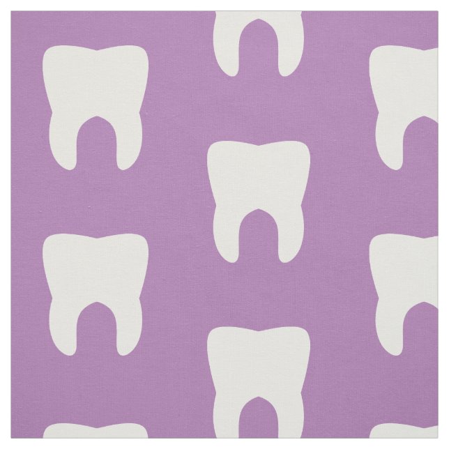White Teeth On a Purple Background Fabric (Swatch)