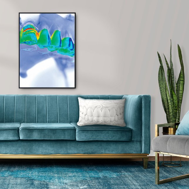 White Teeth Smile Dental Art Pillow (Office Supply)