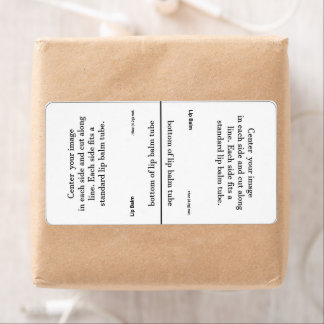 White Template lip balm label twins