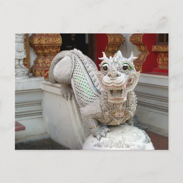 White Temple Dragon Postcard (Front)