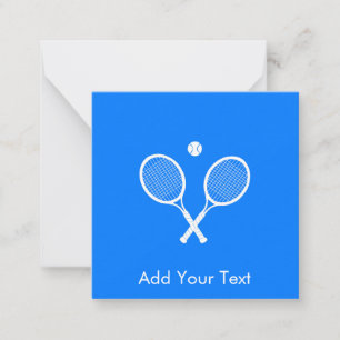 White Tennis Rackets & Ball Blue Personalised Card
