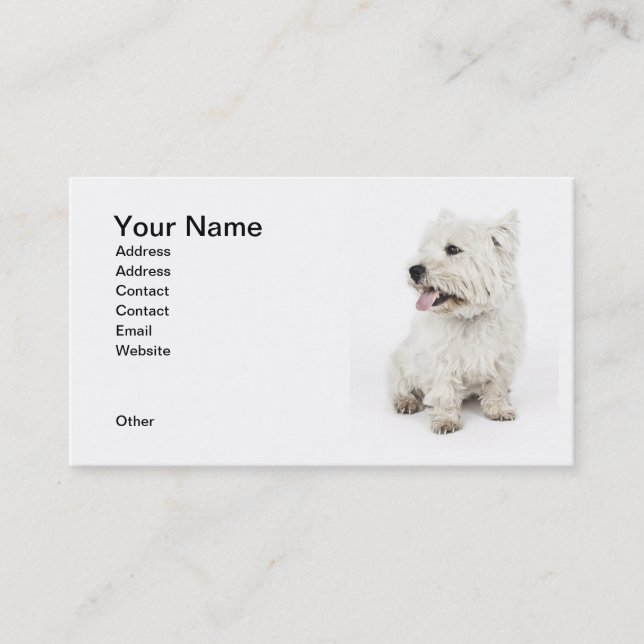 White Terrier Business Card (Front)