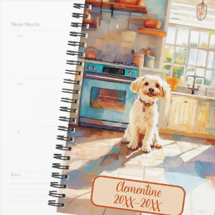 White Terrier Mix Dog Undated Appointment Book Planner