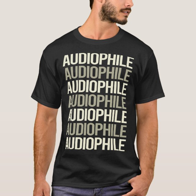 White Text Audiophile T-Shirt (Front)