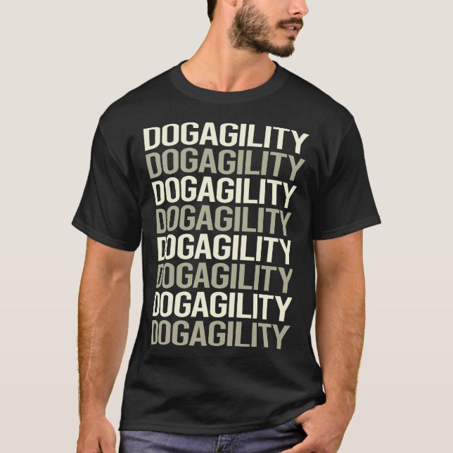 White Text Dog Agility Training T-Shirt (Front)