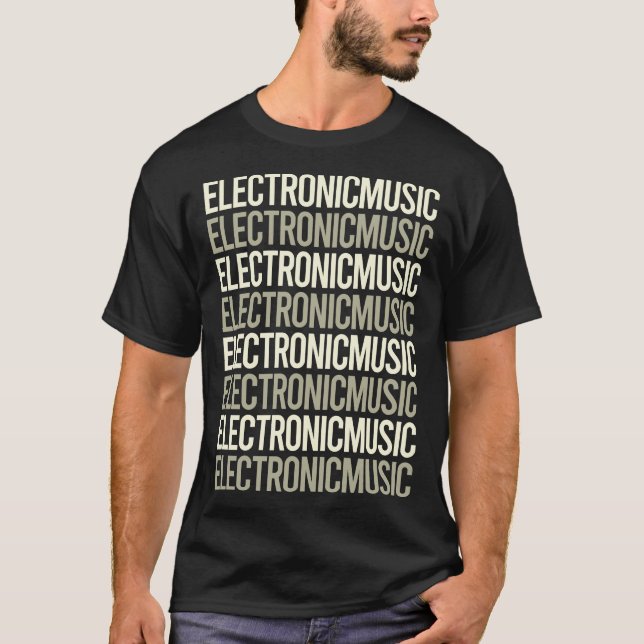 White Text Electronic Music T-Shirt (Front)