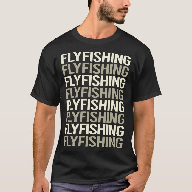 White Text Fly Fishing T-Shirt (Front)