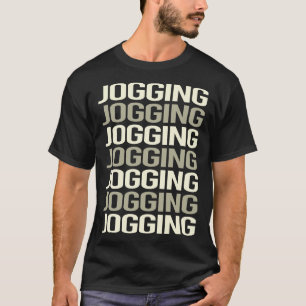 White Text Jogging Jog Jogger T-Shirt
