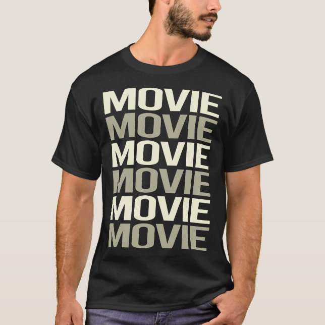 White Text Movie Movies T-Shirt (Front)