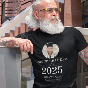 White Text Photo Proud Grandpa of 2022 Graduate T-Shirt