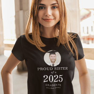White Text Photo Proud Sister of 2022 Graduate T-Shirt