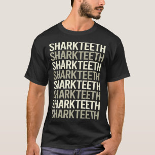 White Text Shark Teeth T-Shirt