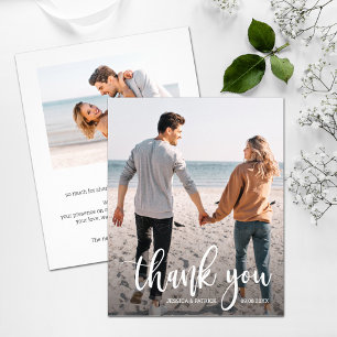 White Text Wedding Photo Thank You