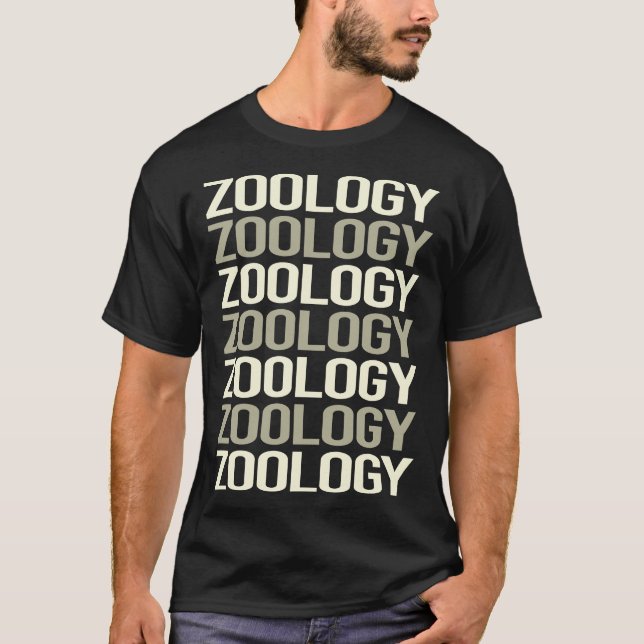 White Text Zoology Zoologist T-Shirt (Front)