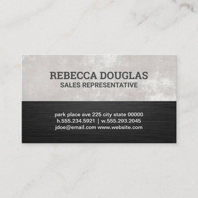 White Texture | Black Texture Business Card (Front)