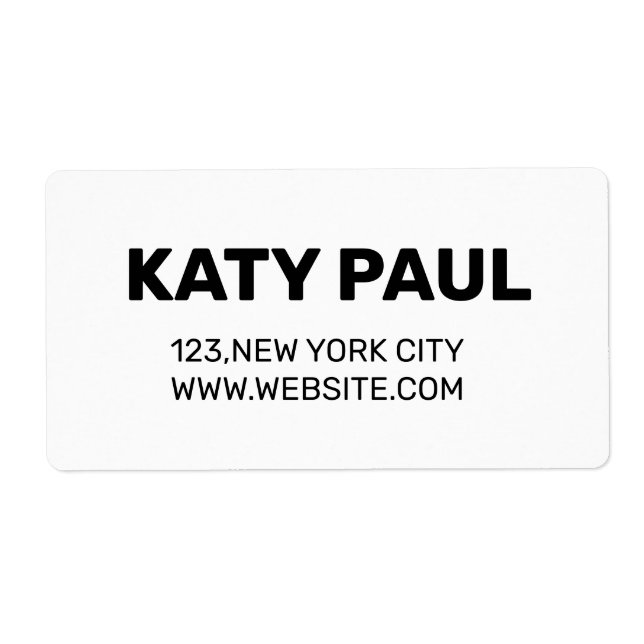 white TEXTURE SIMPLE MINIMAL TEXT STYLE LABEL (Front)