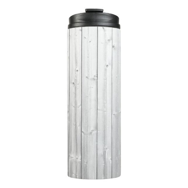 White texture wood surface thermal tumbler (Front)