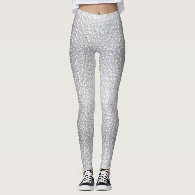 White Textured Look Leggings (Front)