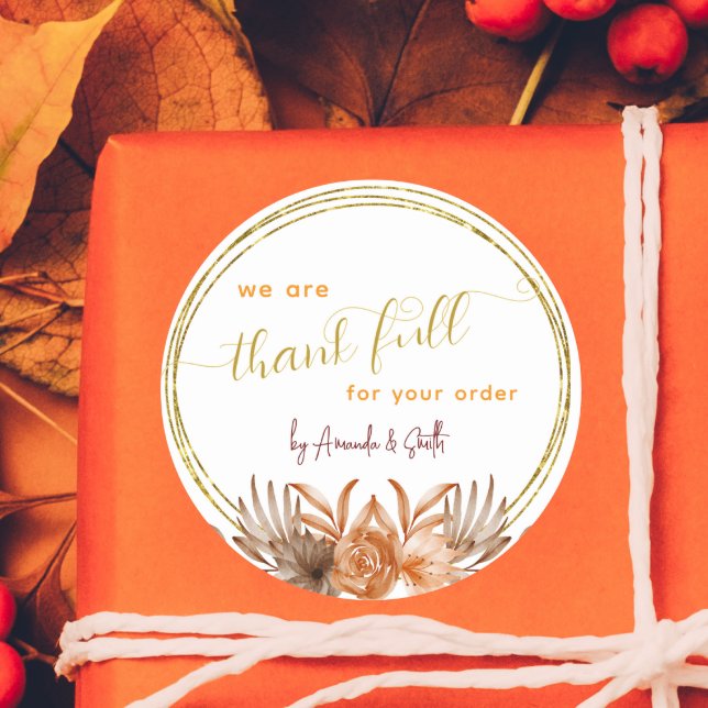 white Thanksgiving Business stickers for customers (Creator Uploaded)