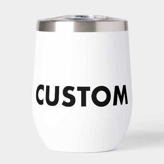 WHITE Thermal Custom Wine Tumbler Blank Template (Front)