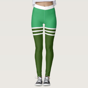 White Thigh Stripes on GREEN Leggings