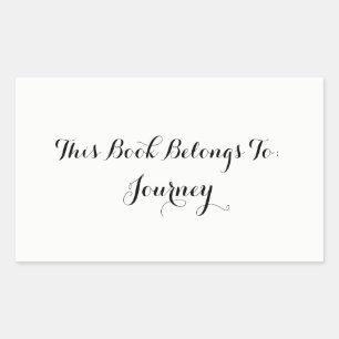 White "This Book Belongs To" Rectangular Sticker