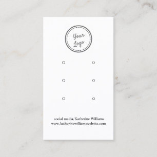 White Three Earring  Display Card  Add Your Logo