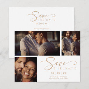 White Three Photos Collage Wedding Funny Script