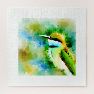 White throated Bee eater 251024AREF144 - Watercolo Jigsaw Puzzle