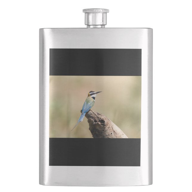 White throated Bee-eater Hip Flask (Front)