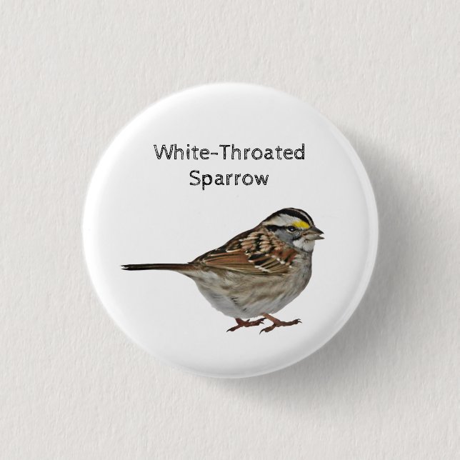 White-Throated Sparrow 3 Cm Round Badge (Front)