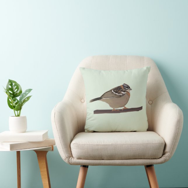 White Throated Sparrow Bird Cushion (Chair)