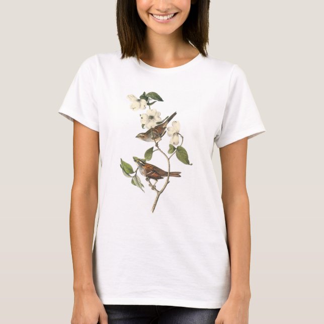 White-throated Sparrow by Audubon T-Shirt (Front)