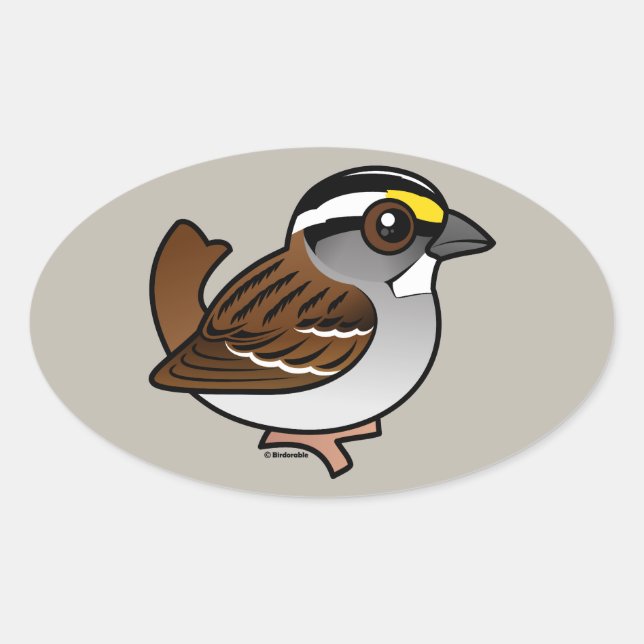 White-throated Sparrow Oval Sticker (Front)