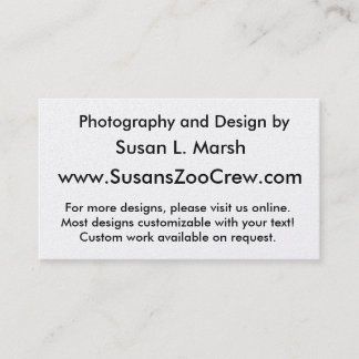White tiger against blue water walking photograph business card