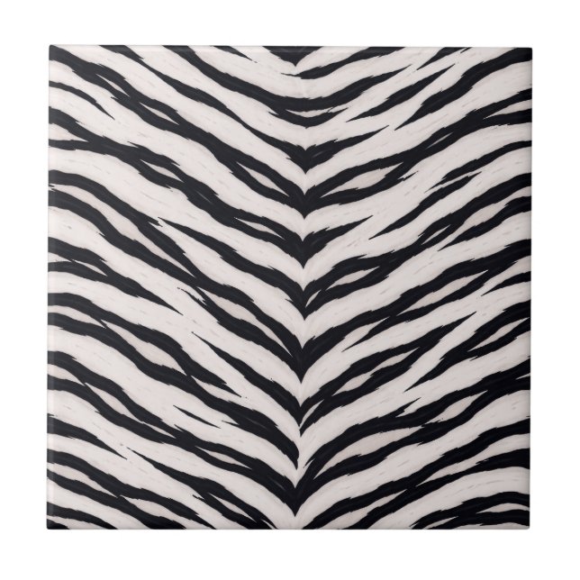 White Tiger Animal Pattern Tile (Front)