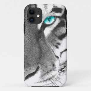 White Tiger aqua eye iPhone 11 Case