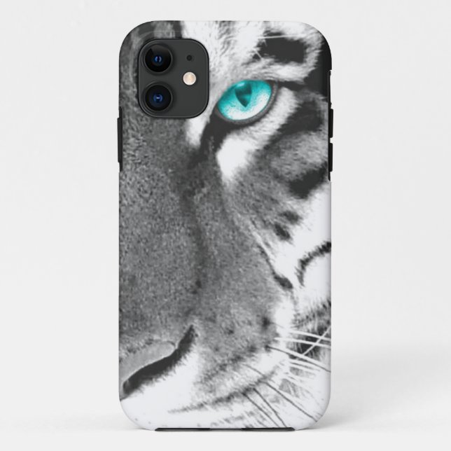 White Tiger aqua eye Case-Mate iPhone Case (Back)