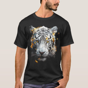 White Tiger - Art Animal Motif Tiger T-Shirt