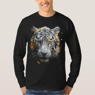 White Tiger - Art Animal Motif Tiger T-Shirt