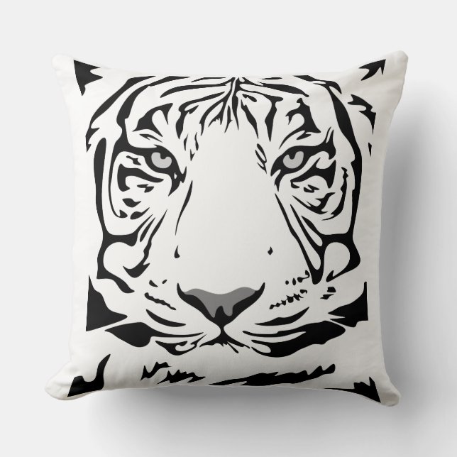 WHITE TIGER ART THROW PILLOWS (Front)