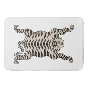 White tiger bath mat
