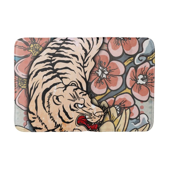 White Tiger Bath Mat (Front)