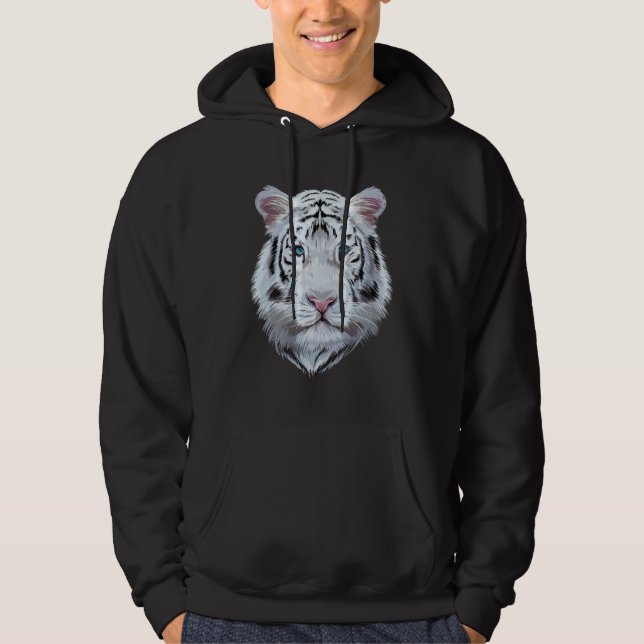 White Tiger Big Cat Hoodie (Front)