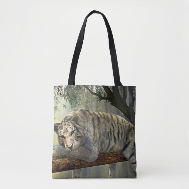 White tiger chilling in the jungle tote bag (Front)