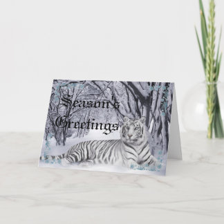White Tiger Christmas Card