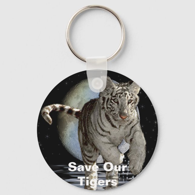 WHITE TIGER CUB Collection Key Ring (Front)
