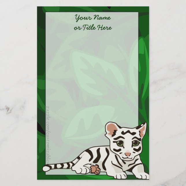 White Tiger Cub Stationery (Front)