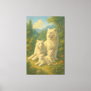 White Tiger • Dawn Forest Ancestral Family ManJi Canvas Print