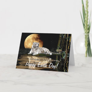 WHITE TIGER Earth Day Endangered Species Card